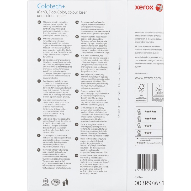 Бумага для цв.лазер.печ. Xerox Colotech + ( A4, 90 г/кв.м, 500)