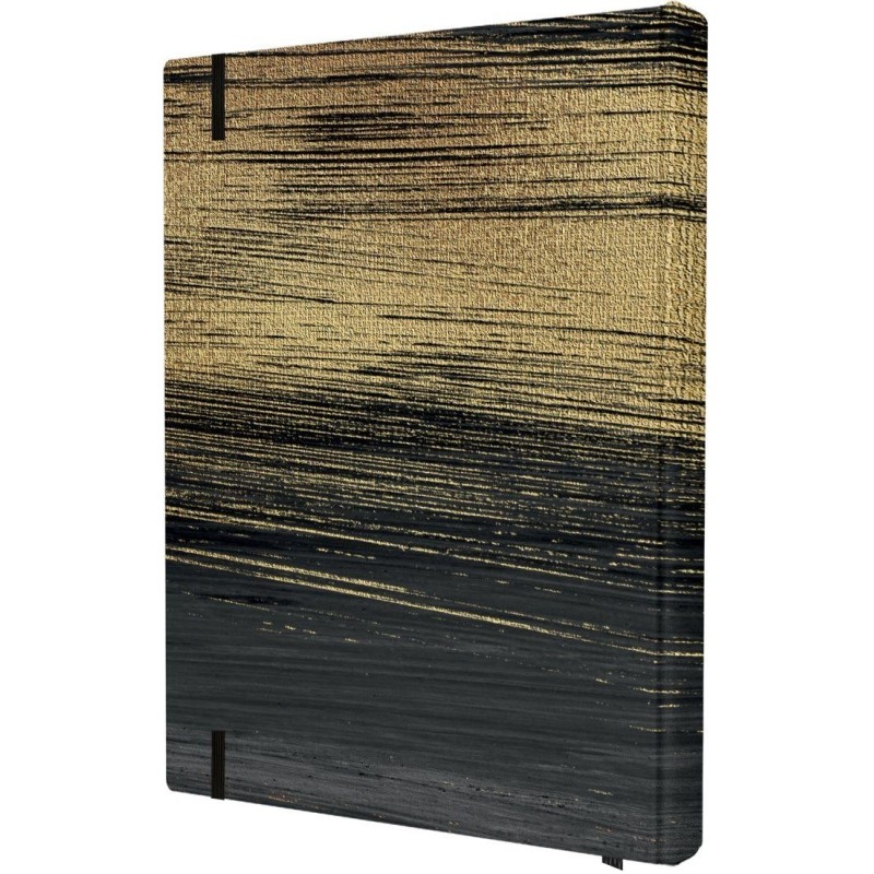 Блокнот Gold Collection А5 96л,клетка,картон,сшивка,резинка,черный