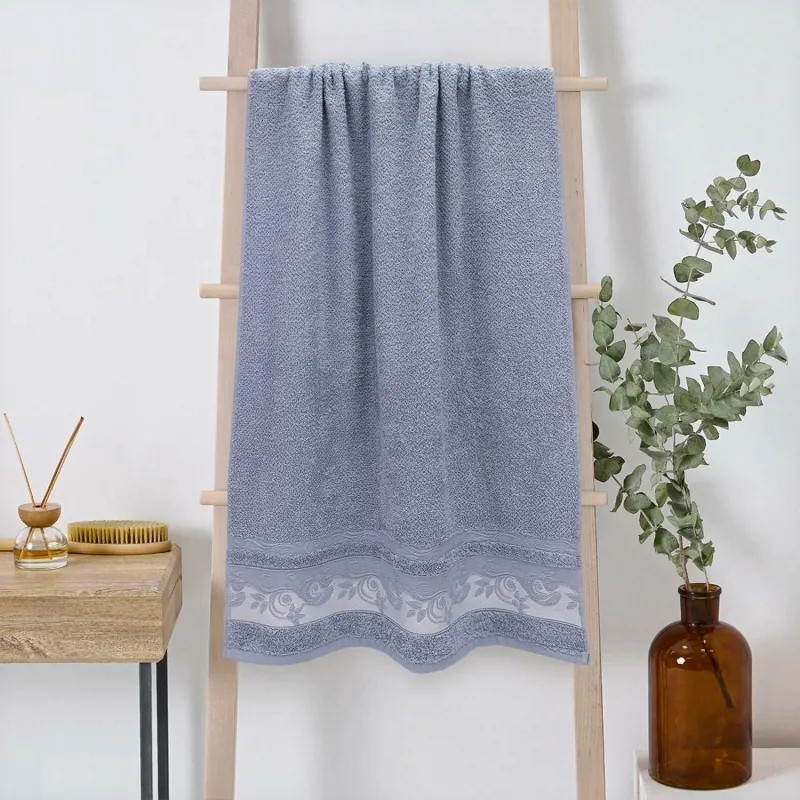 Полотенце махровое УЗБ Клэр,L 70х130 сер,159201