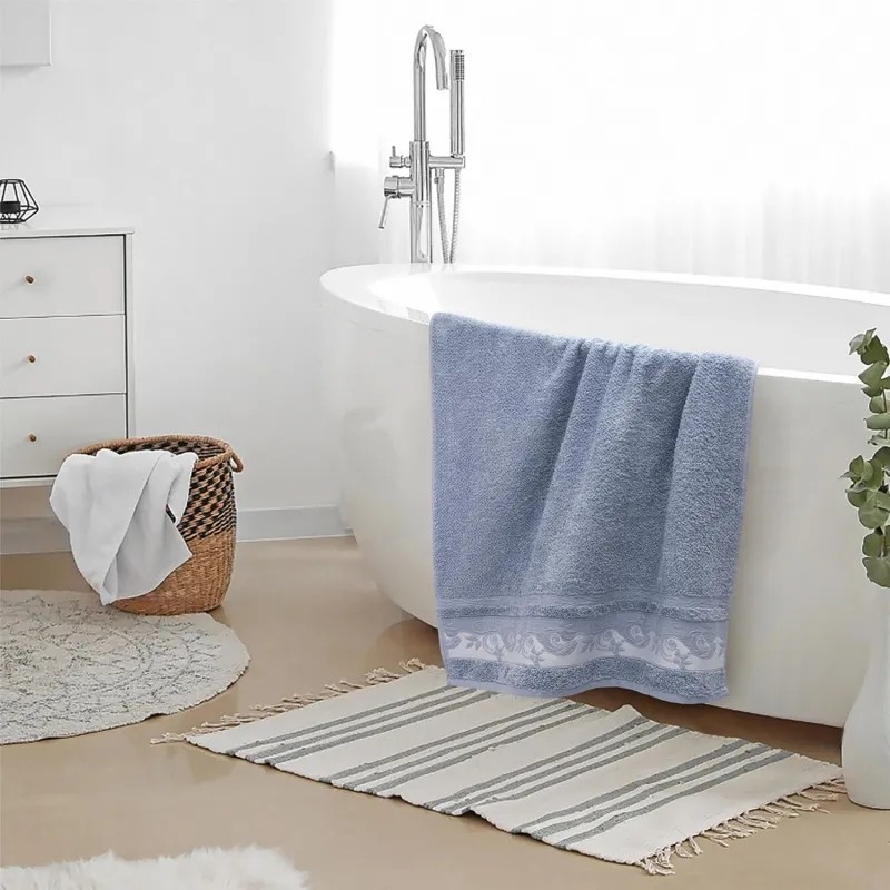 Полотенце махровое УЗБ Клэр,L 70х130 сер,159201