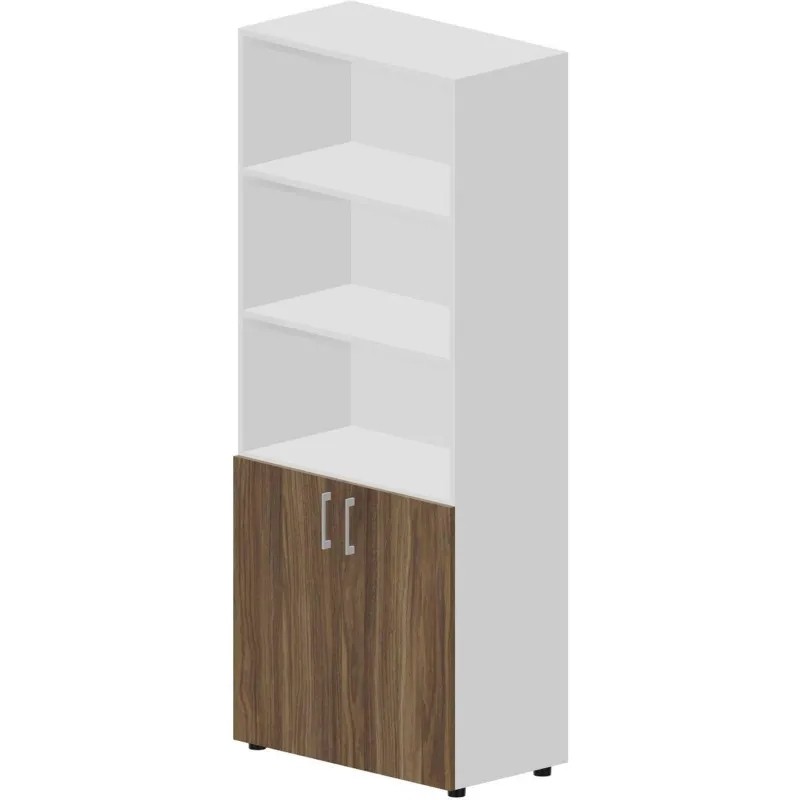 Шкаф Strike/Arena/Polo п/закр В195, ручки-алюминий Белый/Орех OMHS833BLWN