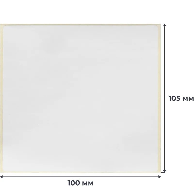 Термотрансферные этикетки ПГЛ 100х105, 500 шт/рул вт 40, 18рул/уп(НЭ)