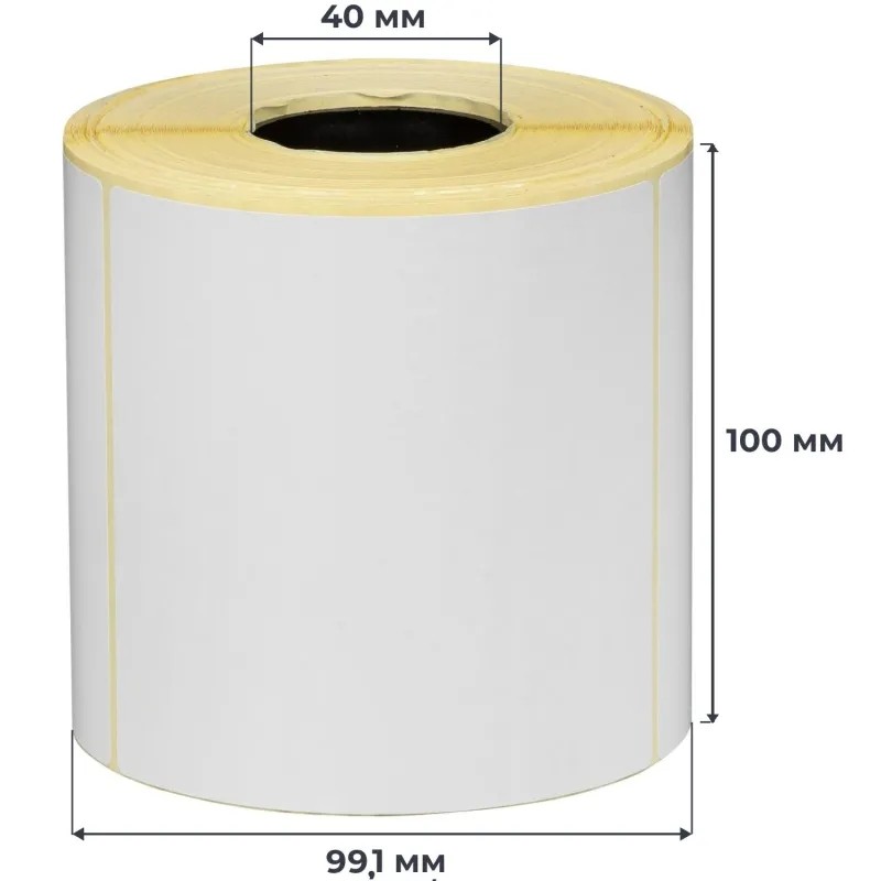 Термотрансферные этикетки ПГЛ 100х105, 500 шт/рул вт 40, 18рул/уп(НЭ)