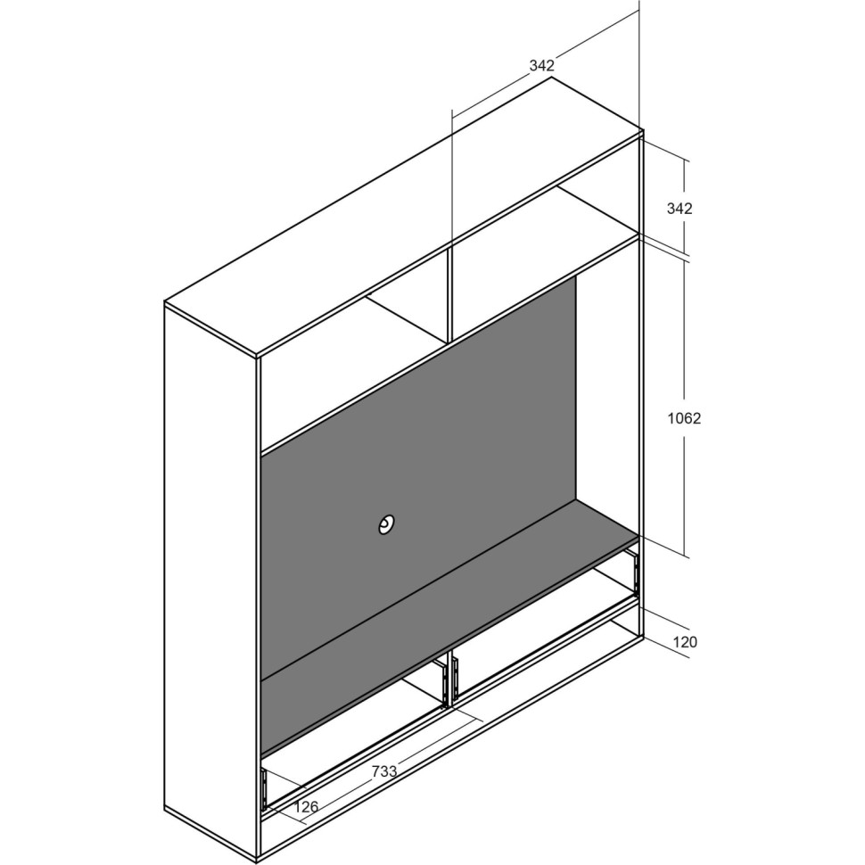 Шкаф Linkor ТВ с подсветкой д.чарл/бел 147H910