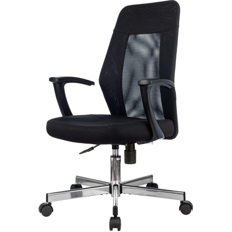 Кресло VB_EChair 225 DSL черный сетка/ткань хром