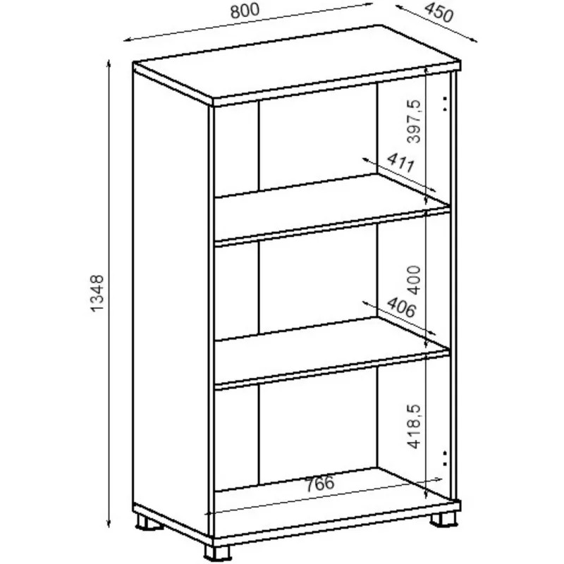 Шкаф Avance для докум. ср.мод стекл. 6Ш.017.3 800х450х1348 шамони светлый