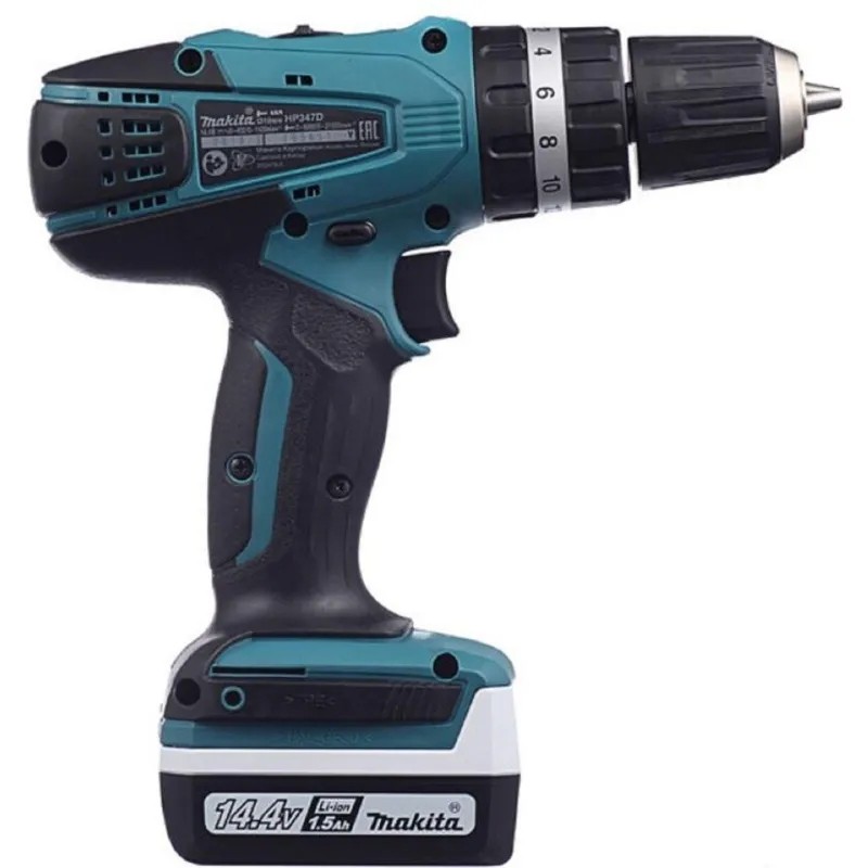 Дрель-шуруповерт ударн аккумул Makita HP347DWE 14.4 В Li-ion 2АКБ 1.5 Ач+ЗУ