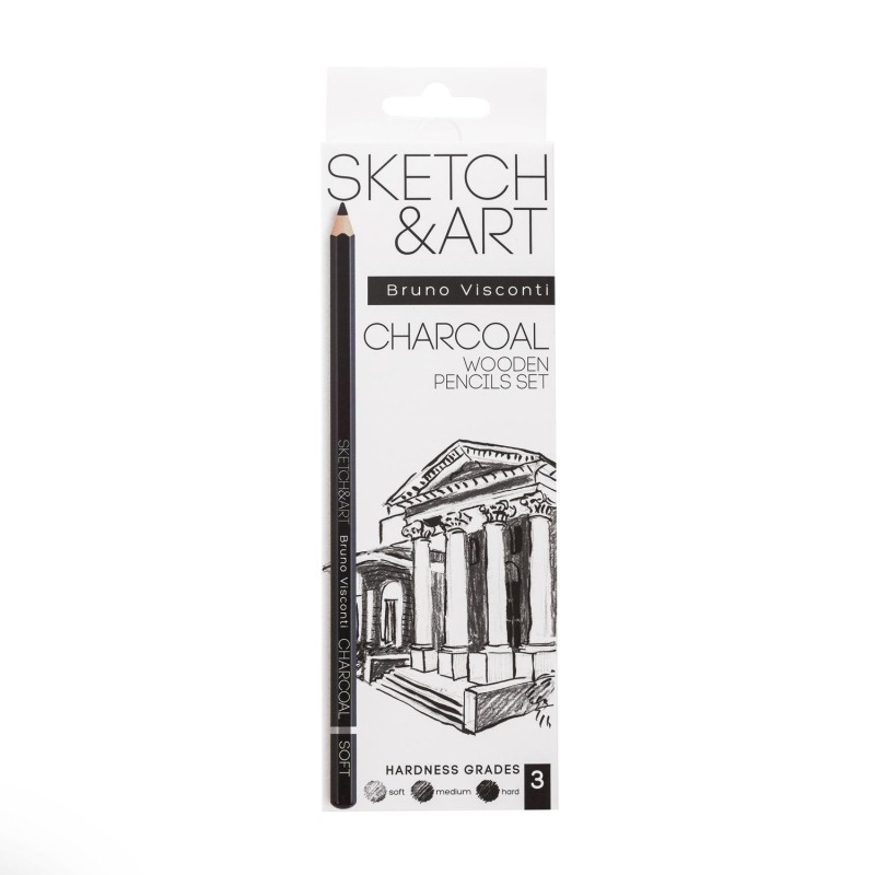 Уголь для рисования (набор) SKETCH&amp;ART мягкий, средний, твердый 6шт 25-002