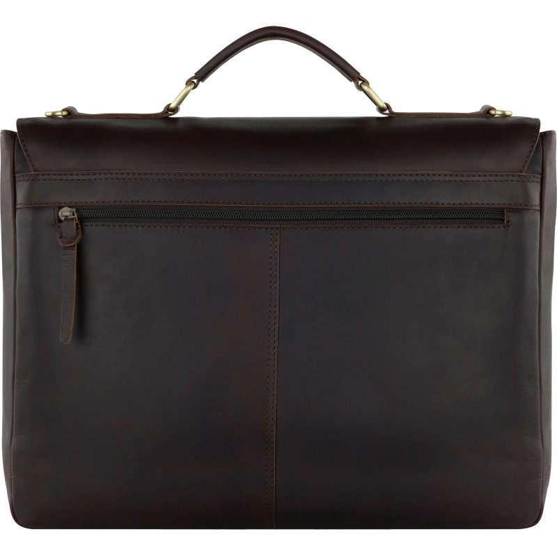 Портфель KLONDIKE RUSH &#039;Louis&#039;,натур кожа темн-корич, 40х30х10см,KD1316-03