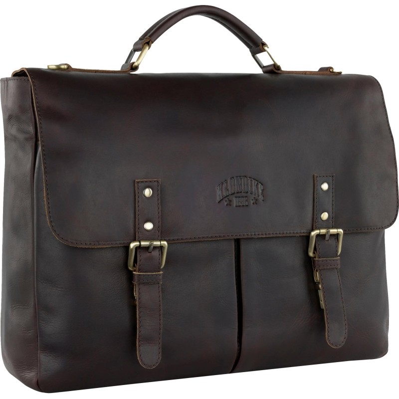 Портфель KLONDIKE RUSH &#039;Louis&#039;,натур кожа темн-корич, 40х30х10см,KD1316-03