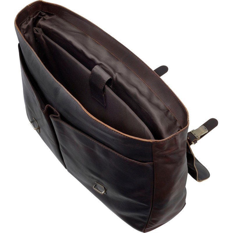 Портфель KLONDIKE RUSH &#039;Louis&#039;,натур кожа темн-корич, 40х30х10см,KD1316-03