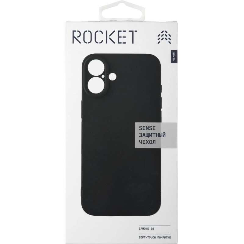 Чехол Rocket Sense iPhone 16, soft-touch матов, TPU, чёрн(RCS644BL61SN-I24)
