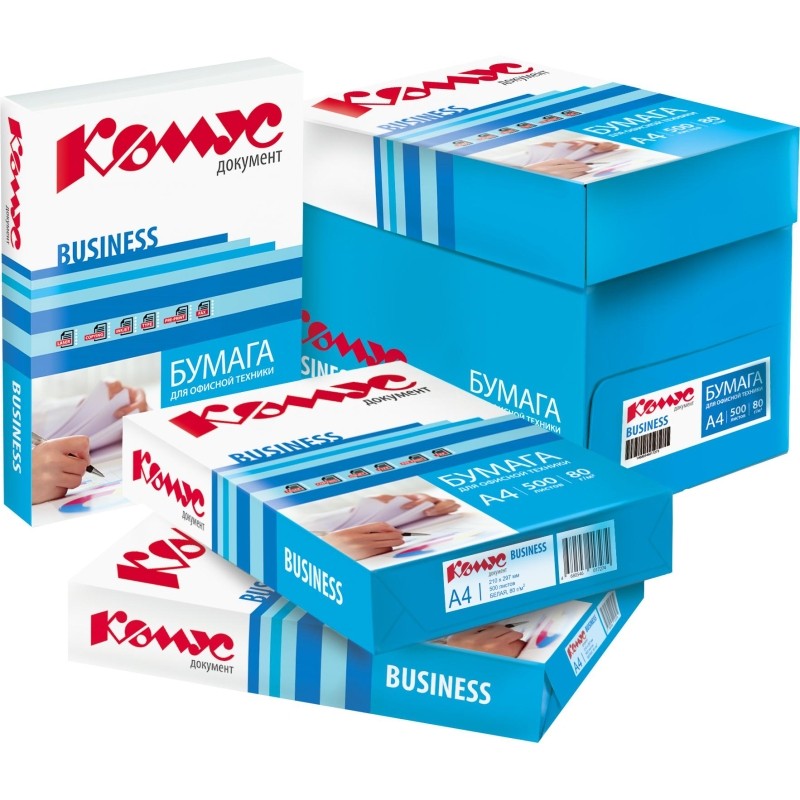 Бумага КОМУС ДОКУМЕНТ Business (А4, марка В, 80 г/кв.м, 500 л)
