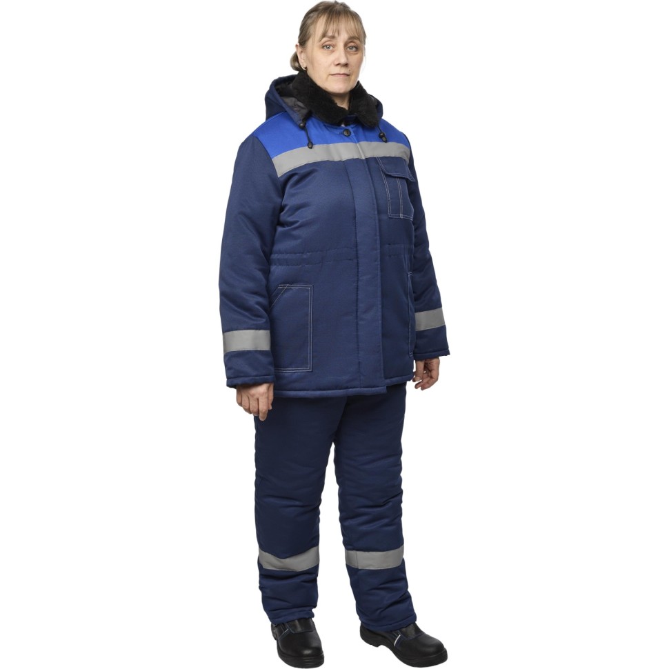Куртка рабочая зимняя жен з32-КУ син/вас смес 40-42/158-164 (Арсенал-СП)