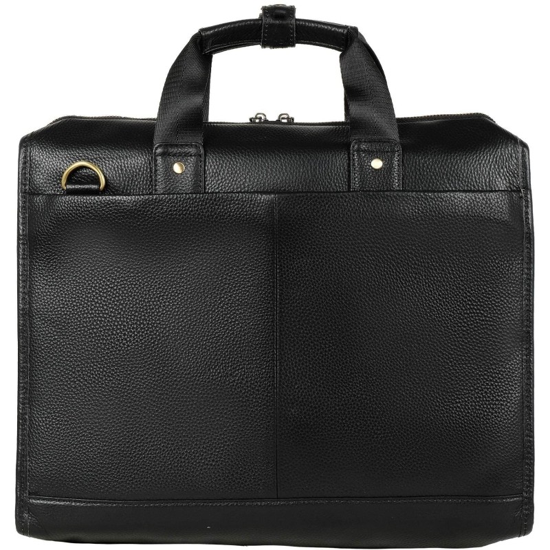 Сумка мужск кожаная 5191 Black/черная А4