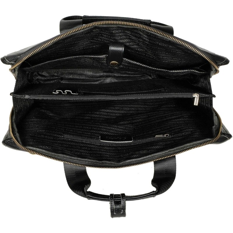 Сумка мужск кожаная 5191 Black/черная А4