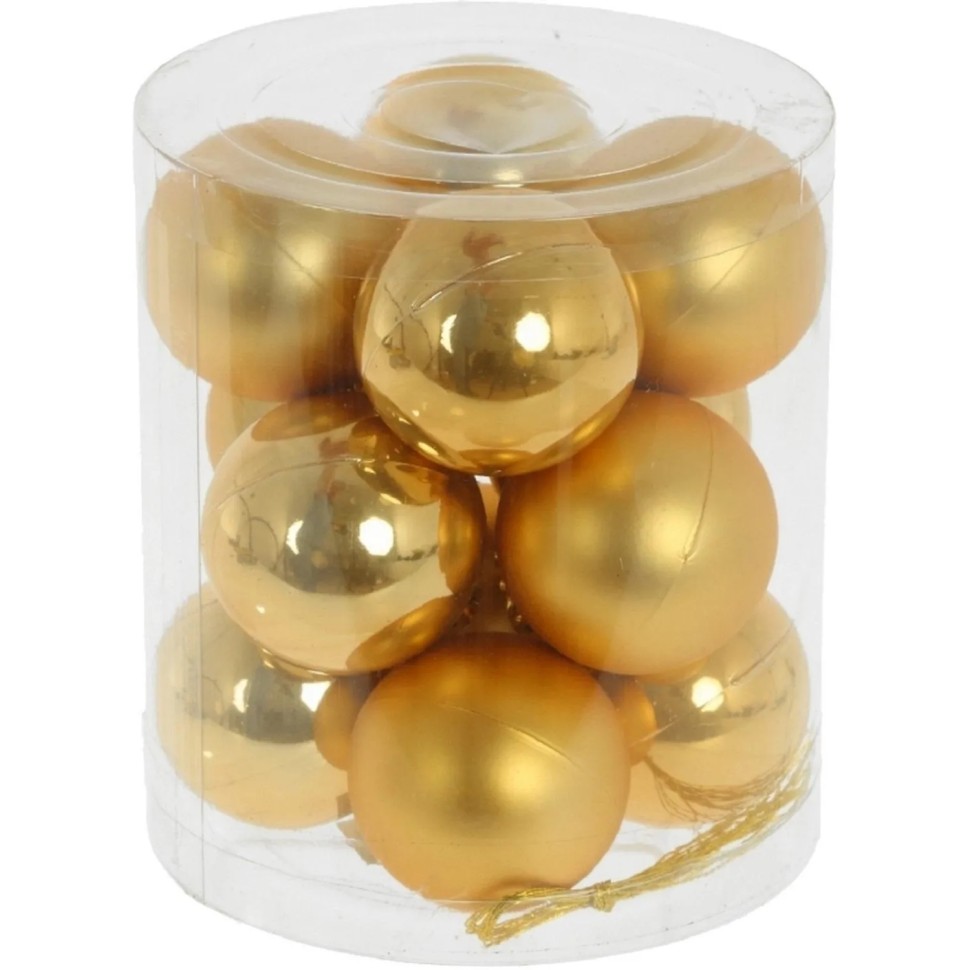 Набор шаров Украшение НГ D 4 см, L9,5 W9,5 H10,5 см 12шт 753585