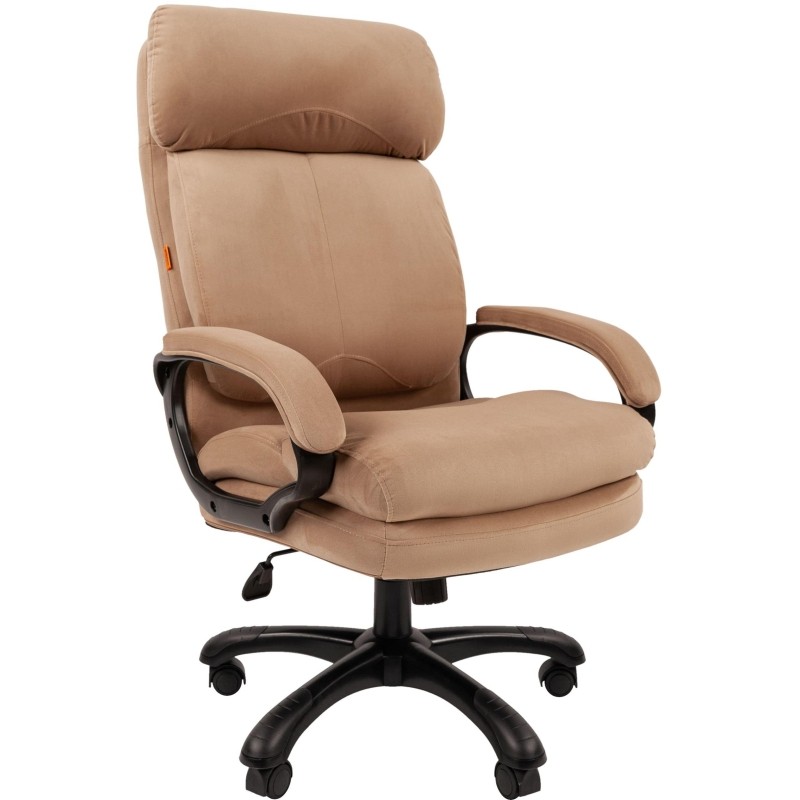 Кресло VT_Chairman Home 505 ткань Т-10 бежевый (черный пластик)