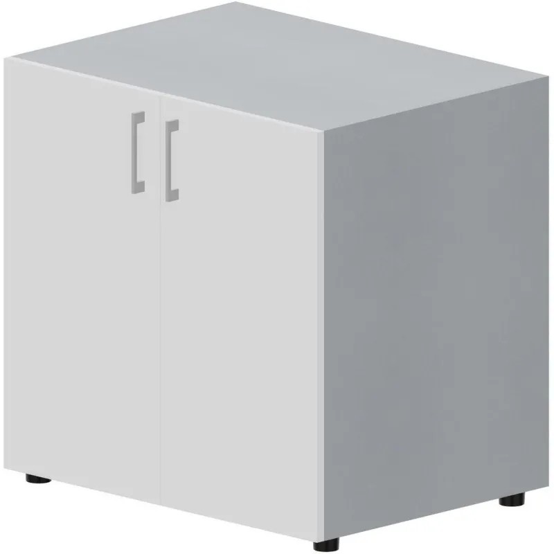 Шкаф INS низкий закр ручки алюминий Титан/Белый OMLD760TIBL