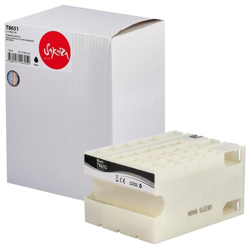 Картридж струйный Sakura C13T865140 T8651 BK пиг.чер.для Epson WF-M5690DWF
