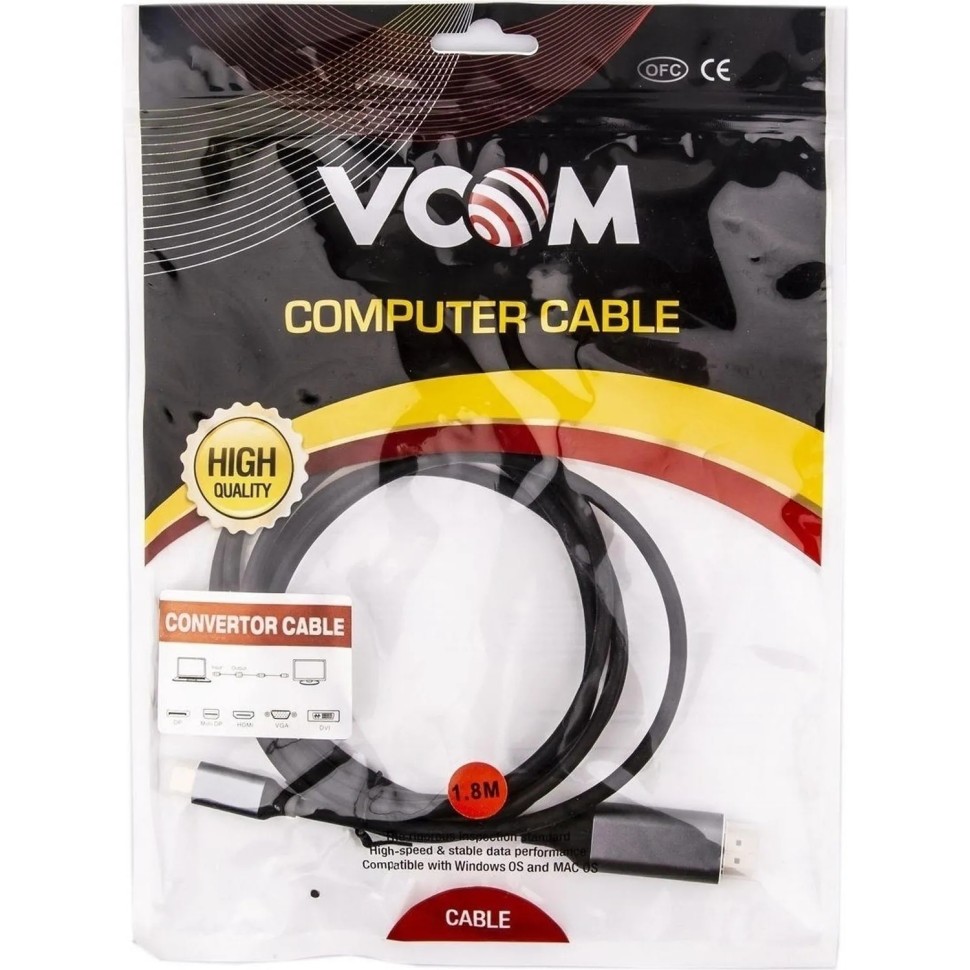 Кабель адаптер USB 3.1 Type-Cm --> HDMI A(m), 1.8m,VCOM <CU423MC-1.8M Кабель адаптер USB 3.1 Type-Cm --> HDMI A(m), 1.8m,VCOM <CU423MC-1.8M