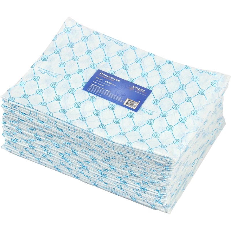 Салфетка спанлейс 45x90 см, голубой, пл.50, 50шт/уп, 10266