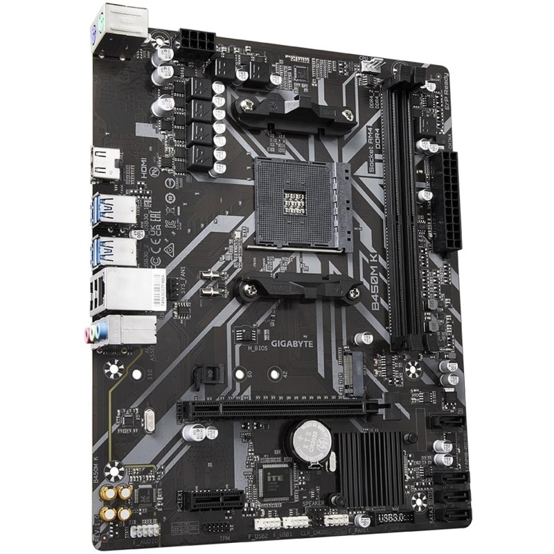 Материнская плата Gigabyte B450M K, Socket AM4, AMD B450, 2xDDR4-2933 mATX