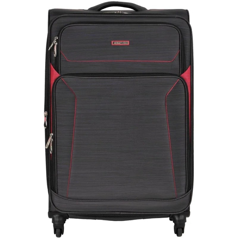 Чемодан большой Р1801 (3-ой) Black (28) черный тканевый