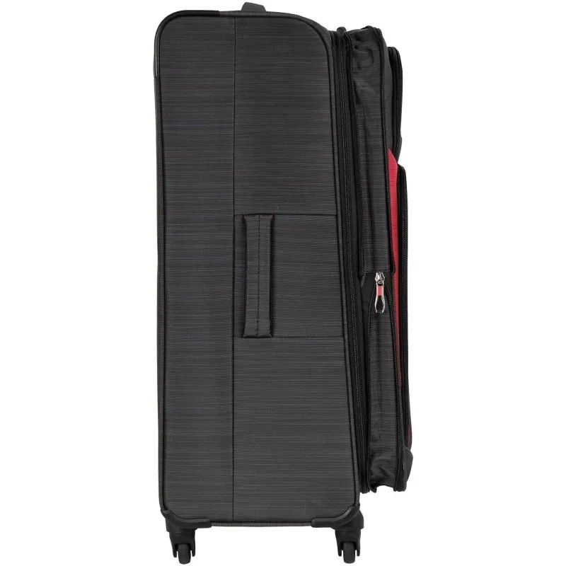 Чемодан большой Р1801 (3-ой) Black (28) черный тканевый