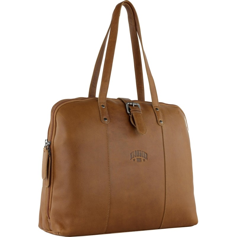 Портфель жен KLONDIKE GOLD Charlie,нат кожа коньячн цв,40х32х13см,KD1274-04