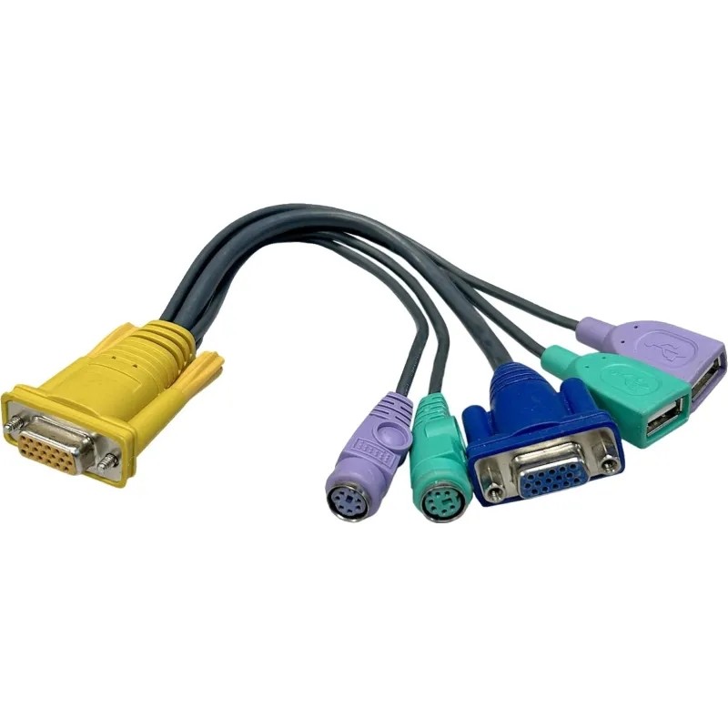 Кабель ATEN KVM консоль SP18F HD15F/MD6Fx2/USBA Fx2 ,L:27CM(LIN5-27X6-U21G)