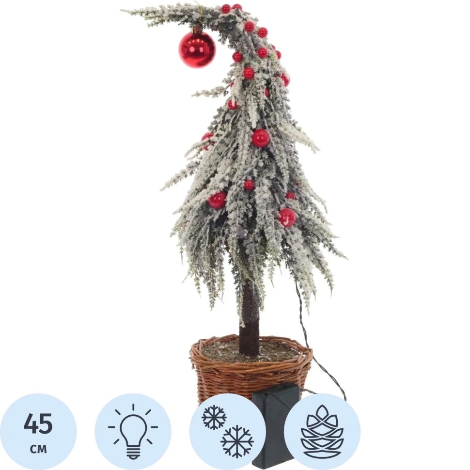 Елка изделие декоративное с подсветкой 3хАА,не прилаг L20 W15 H45см 718574