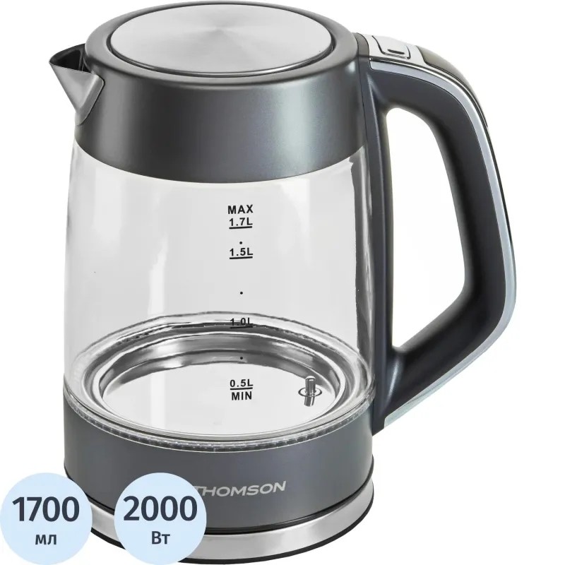 Чайник THOMSON GLASS K20ES-2002 1.7L GRAY
