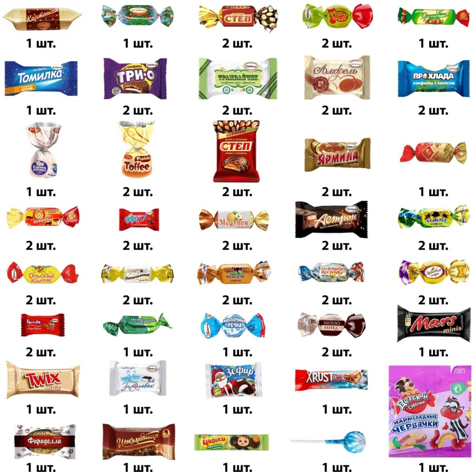 Новогодний сладкий подарок Сириус 1/1000 г (стандарт), ПТ26-17ббс