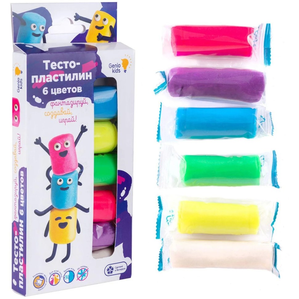 Тесто для лепки Genio Kids 6цв х 30г в наборе TA1090