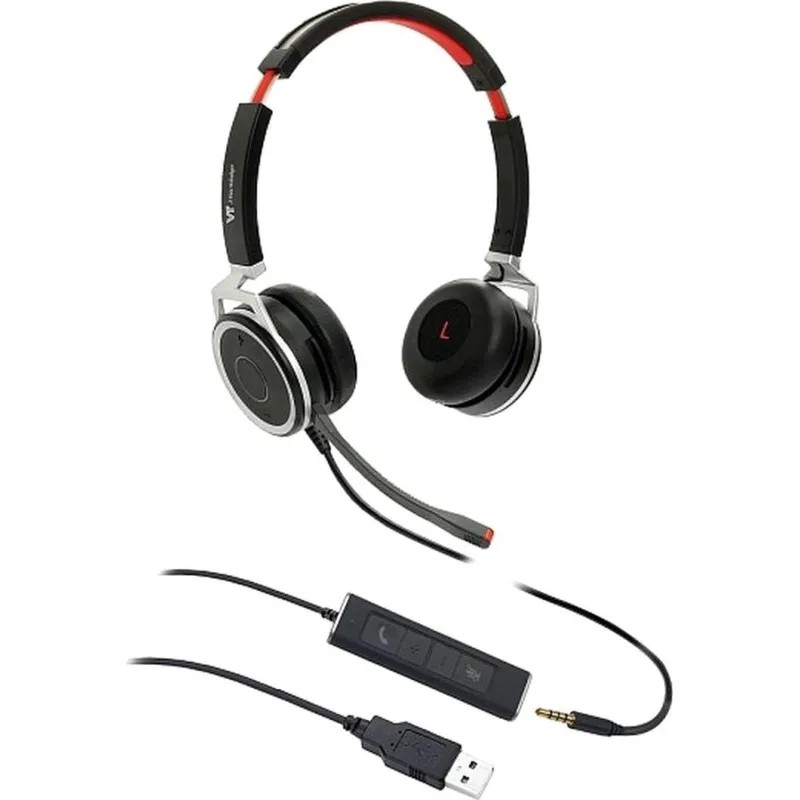 Гарнитура VT X208-D, Дуо, HD звук, разъемы 3,5 мм Jack и USB