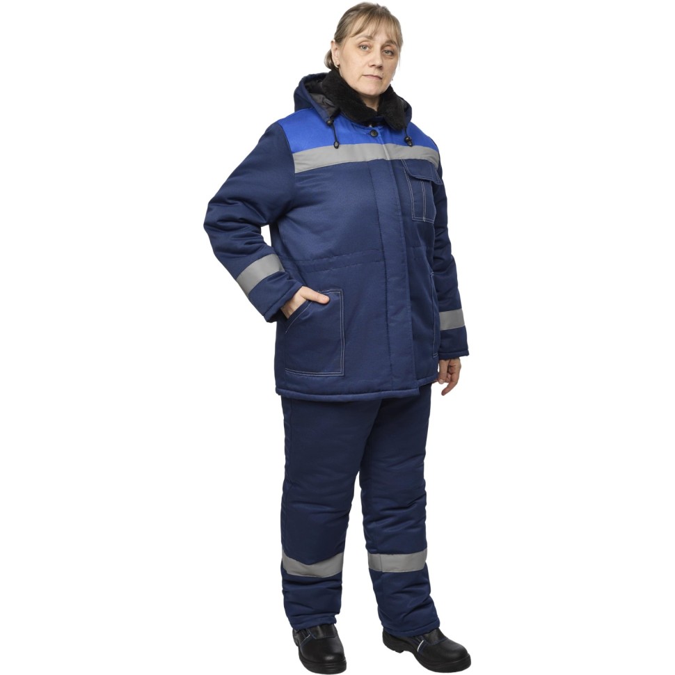 Куртка рабочая зимняя жен з32-КУ син/вас смес 64-66/158-164 (Арсенал-СП)