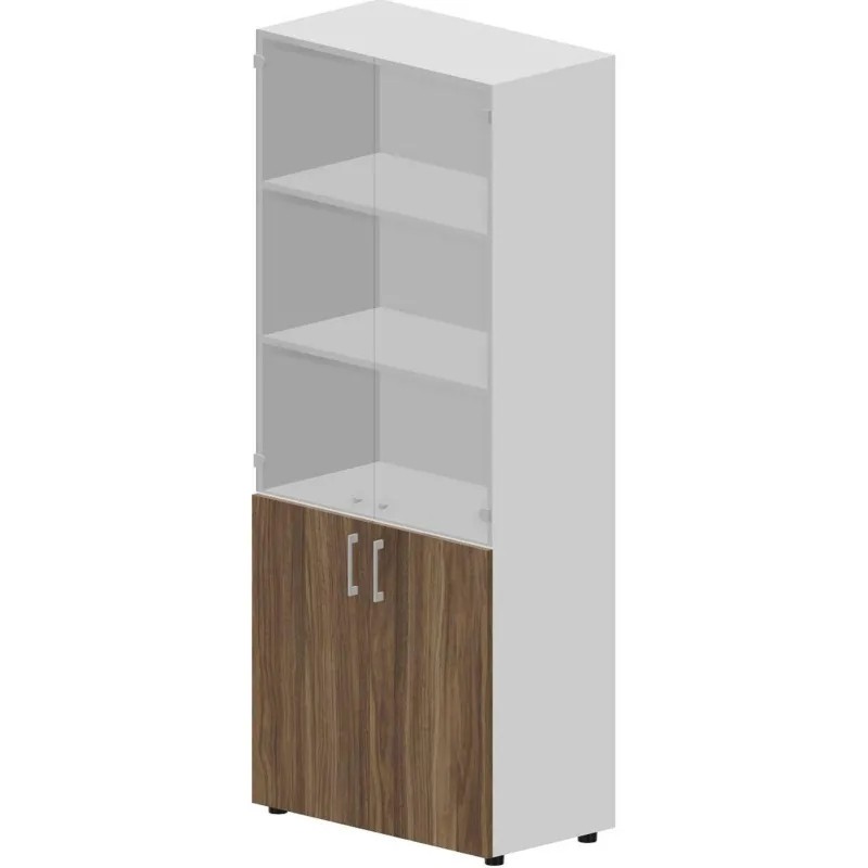 Шкаф Strike/Arena/Polo В195 тонир двери руч-алюм Белый/Орех OMHS834TNBLWN