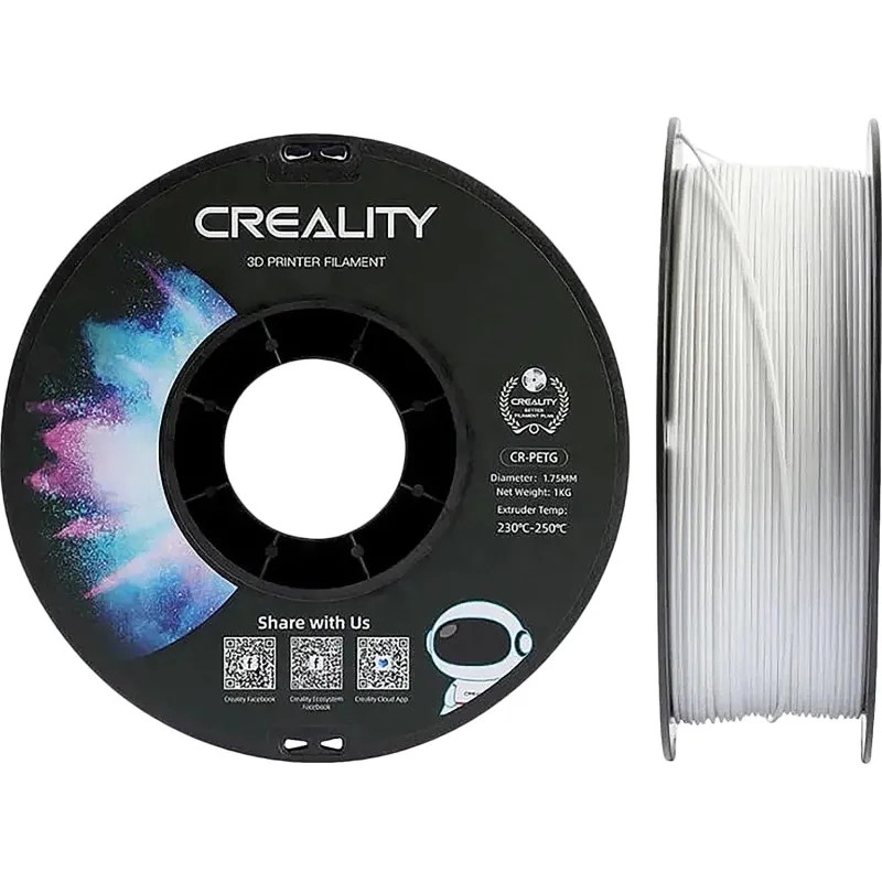 Катушка CR-PETG-пластика Creality 1.75 мм 1кг., белая (3301030034)