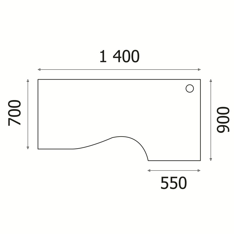 Стол эргономичный ED_Vita левый V-1.5 сосна карелия 1400