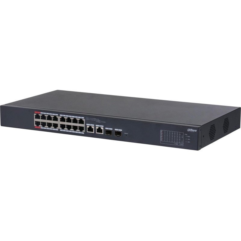 Коммутатор DAHUA DH-CS4218-16ET-135 16-порт,PoE,SFP/RJ45,uplink,7.2 Гб/с