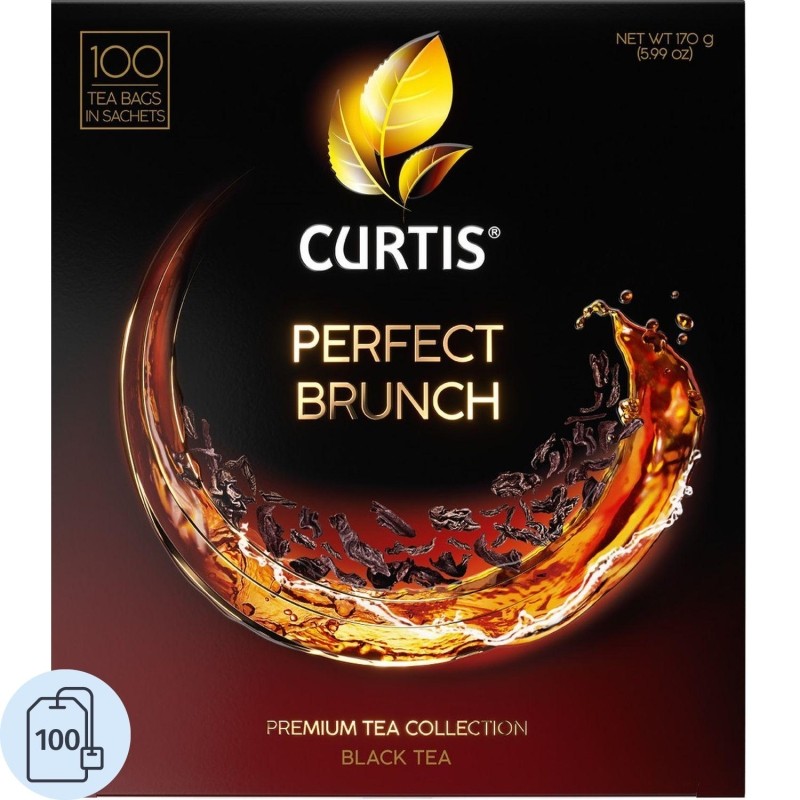 Чай Curtis Perfect Brunch черн с послевкус вишневой косточки,1,7гх100сашет