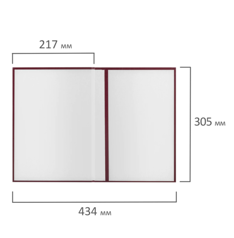 Папка адресная бумвинил "НА ПОДПИСЬ" с гербом России, А4, бордовая