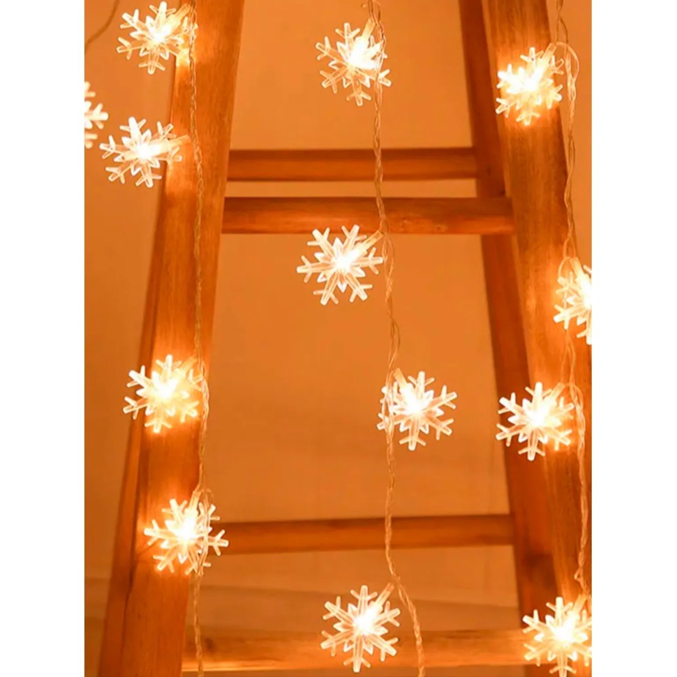 Электрогирлянда 10 LED ламп, длина 150см, 1 режим, теплый белый,арт.93403