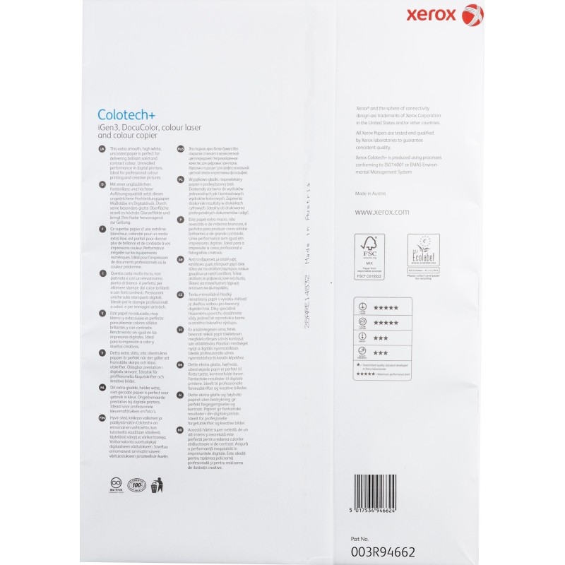 Бумага для цв.лазер.печ. Xerox Colotech + ( A3, 200 г/кв.м, 250)