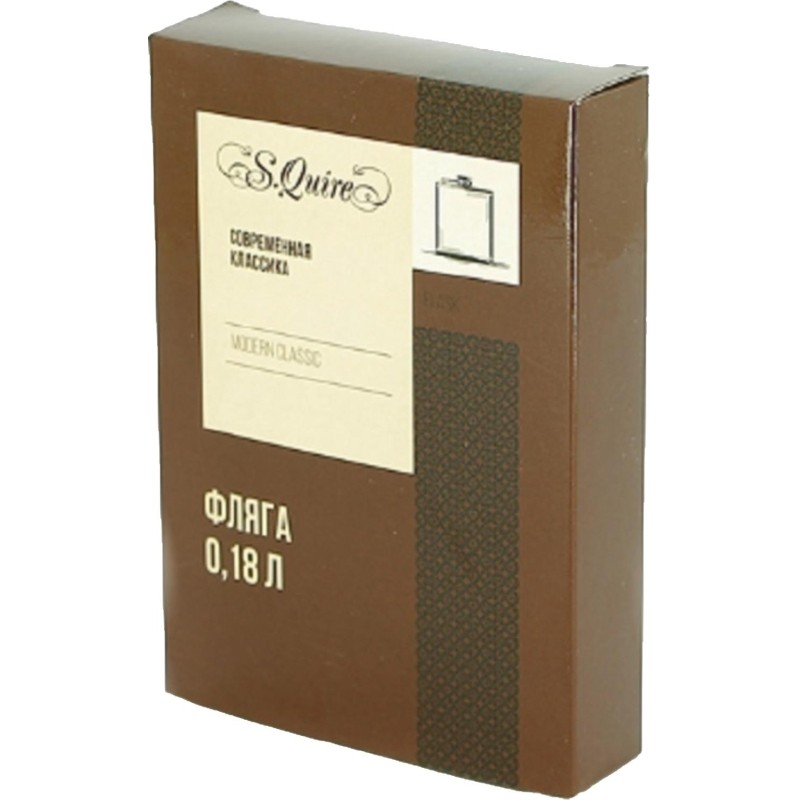 Фляга S.Quire 0,18 л, сталь+искусственная кожа, черная,TB06-3412-30