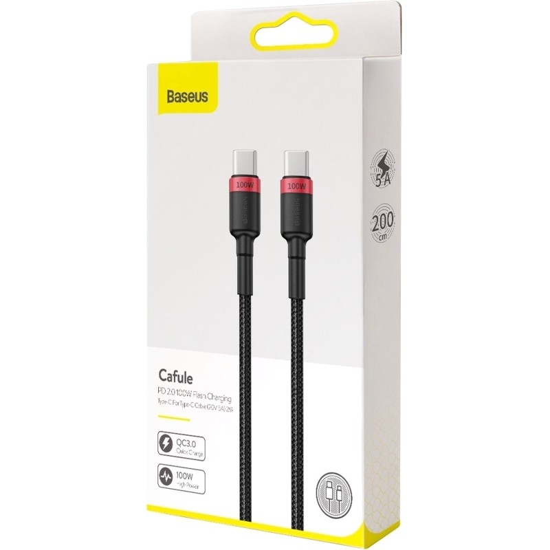 Кабель Baseus USB-C-&gt;-C CL 100W 2m RDчерный