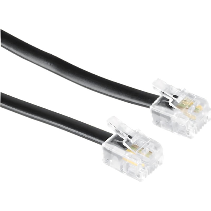 Кабель телефонный REXANT RJ-10 4P-4C витой трубочный 4м черн 10шт (18-2043)