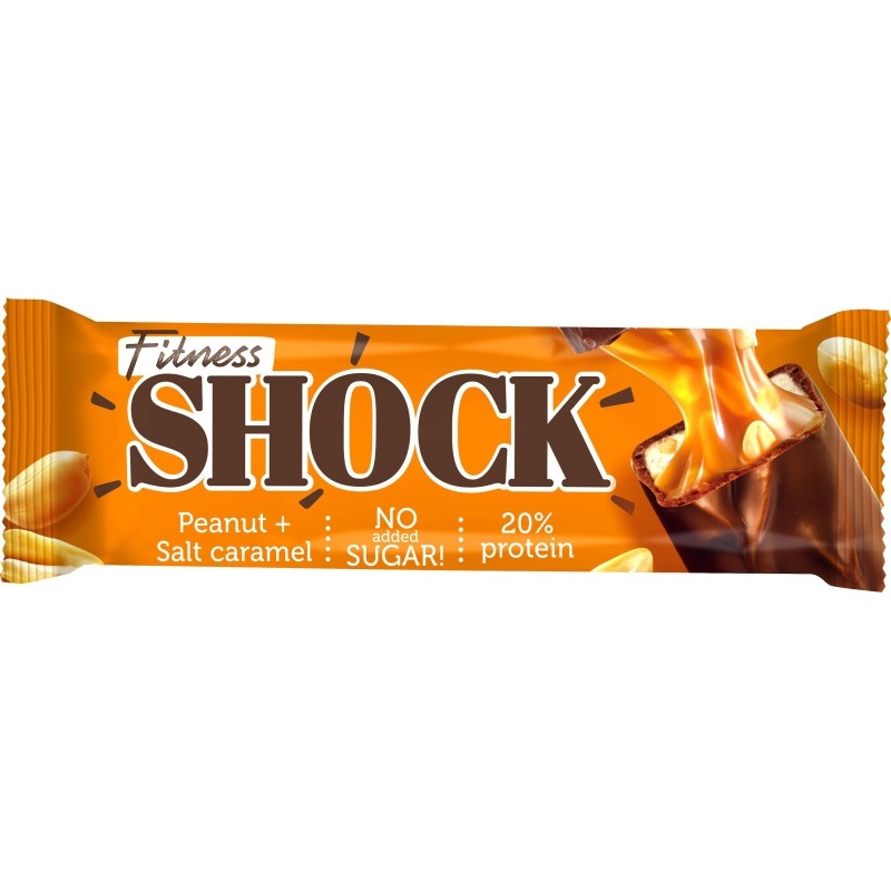 Батончик протеиновый FitnessSHOCK Соленая карамель-арахис 50г 12шт/уп