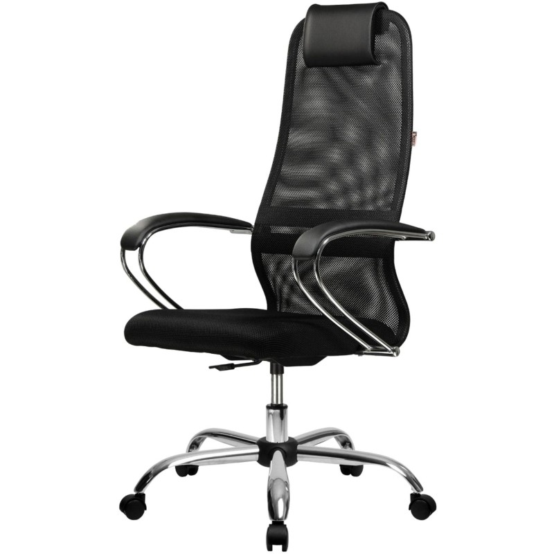 Кресло МТ_EChair 675 TTW сетка/ткань черный, хром